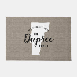 Vermont Family Monogram State Doormat Deurmat