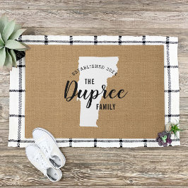 Vermont Family Monogram State Doormat Deurmat