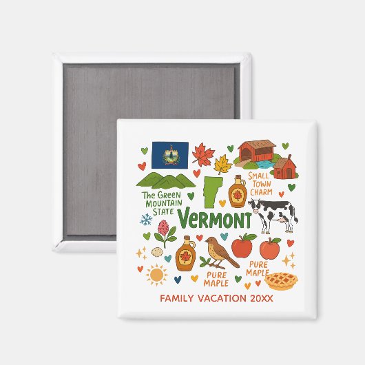 Vermont Family Vacation Keepsake Custom Magnet (Voorkant / Achterkant)
