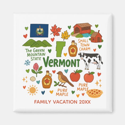 Vermont Family Vacation Keepsake Custom Magnet (Voorkant)