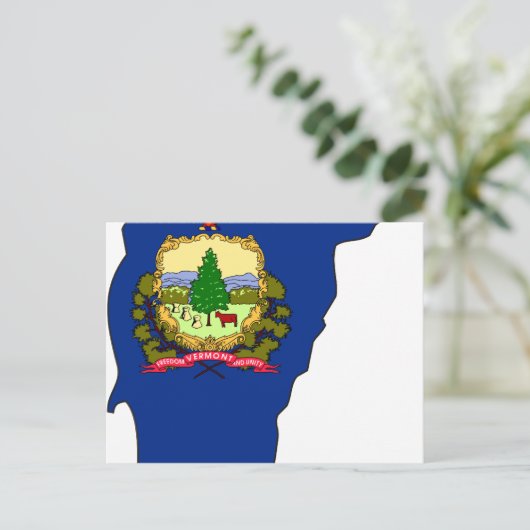 Vermont Flag Map Briefkaart (Staand voorkant)