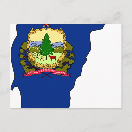 Vermont Flag Map Briefkaart (Voorkant)