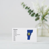 Vermont Flag Map Visitekaartje (Staand voorkant)