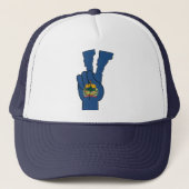 Vermont Flag Peace Sign Trucker Pet (Voorkant)