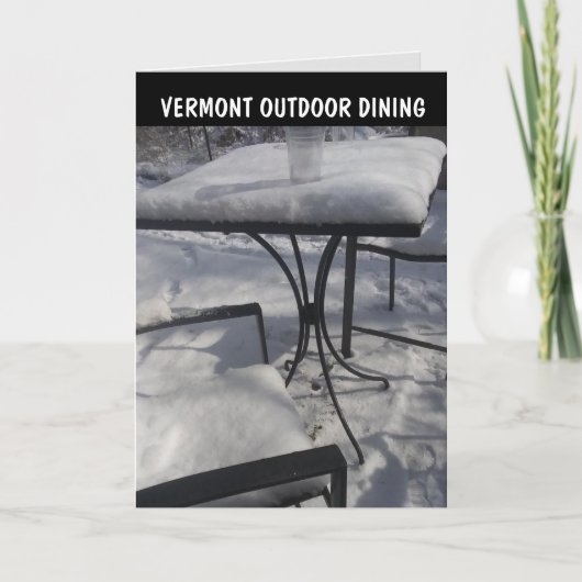 VERMONT FUNNY CHRISTMAS KAART 'WINTER DINING' (Voorkant)