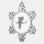 Vermont Gangd getextureerd krijt Tin Sneeuwvlok Ornament (Rechts)