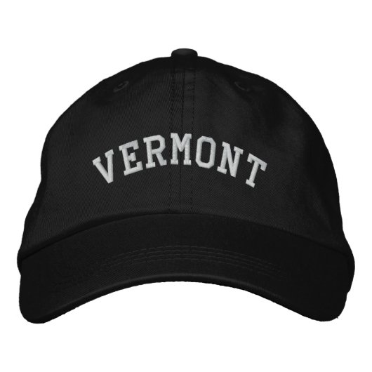 Vermont geborduurd verstelbaar Pet zwart (Voorkant)