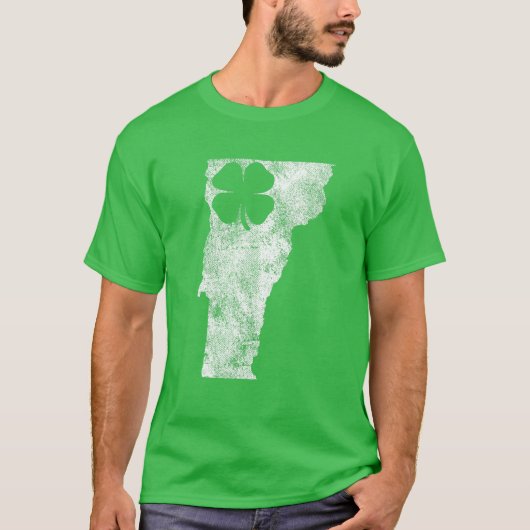 Vermont Gift St. Patrick's Day Shamrock Clover Iri T-shirt (Voorkant)