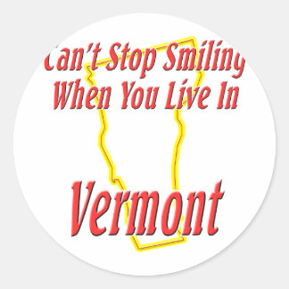 Vermont - glimlachen ronde sticker