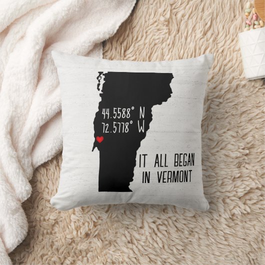 Vermont GPS-coördinaten met Hart Kussen (Deken)