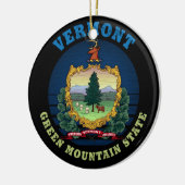 VERMONT GREEN MOUNTAIN STATE FLAG KERAMISCH ORNAMENT (Links)