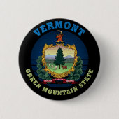 VERMONT GREEN MOUNTAIN STATE FLAG RONDE BUTTON 5,7 CM (Voorkant)