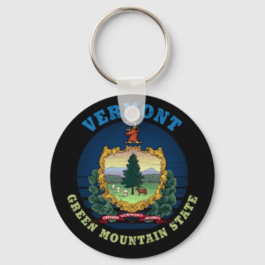 VERMONT GREEN MOUNTAIN STATE FLAG SLEUTELHANGER (Voorkant)