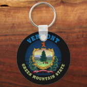 VERMONT GREEN MOUNTAIN STATE FLAG SLEUTELHANGER (Voorkant)