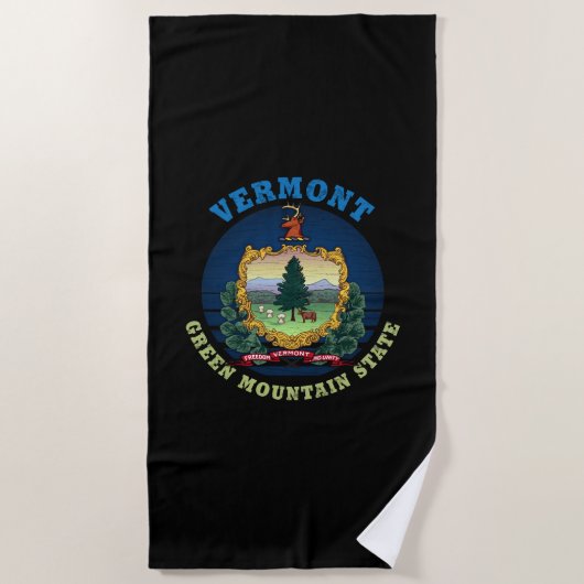 VERMONT GREEN MOUNTAIN STATE FLAG STRANDLAKEN (Voorkant)