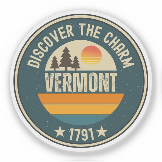 Vermont Green Mountains - VT Staat Geschenk Sticker (Voorkant)