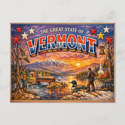 Vermont Greetings Postcard  Briefkaart (Voorkant)