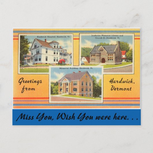 Vermont, Groeten uit Hardwick Briefkaart (Voorkant)