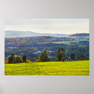 Vermont Herfst Avond Aanzicht Poster