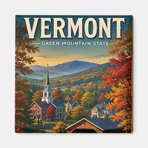Vermont Herfst Bergen Overdekte Brug Charme Magneet