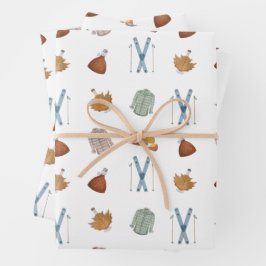 Vermont herfst esdoorn siroop flanel ski-seizoen inpakpapier vel