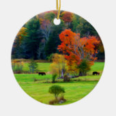 Vermont Herfst Keramisch Ornament (Voorkant)