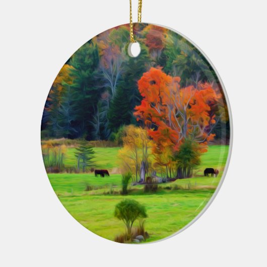 Vermont Herfst Keramisch Ornament (Links)
