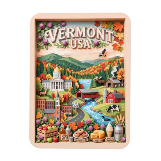 Vermont herfst reizen New England natuur bezienswa Magneet
