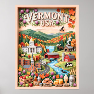 Vermont herfst reizen New England natuur bezienswa Poster