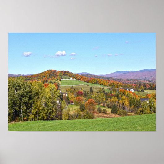Vermont heuvel in de herfst poster (Voorkant)