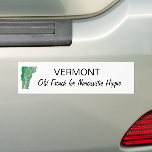 Vermont Hippie Bumpersticker (Op auto)