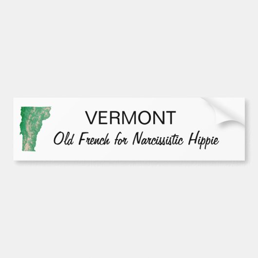 Vermont Hippie Bumpersticker (Voorkant)