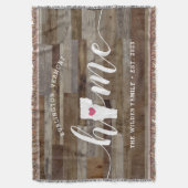 Vermont Home State Personalized Rustic Wood Kijk u Deken (Voorkant Verticaal)