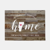 Vermont Home State Personalized Wood Kijk uit Deurmat (Voorkant)