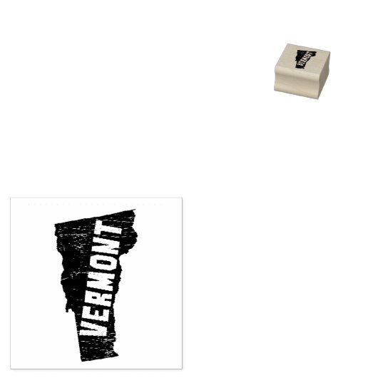 Vermont Home Vintage Map Silhouette Rubberstempel (Gestempeld)