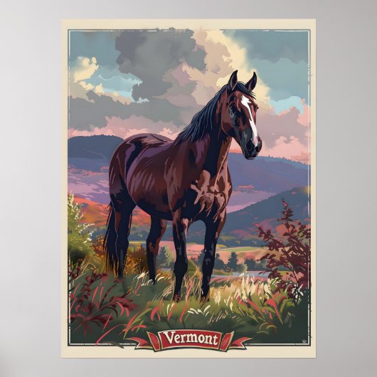 Vermont Horse Poster (Voorkant)