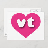 Vermont hot roze hart - Ik hou van vt Briefkaart (Voorkant / Achterkant)
