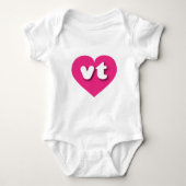 Vermont hot roze hart - Ik hou van vt Romper (Voorkant)