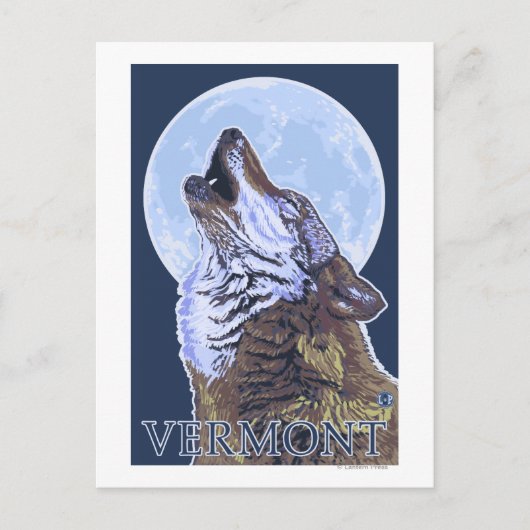 Vermont-Howling Wolf Briefkaart (Voorkant)