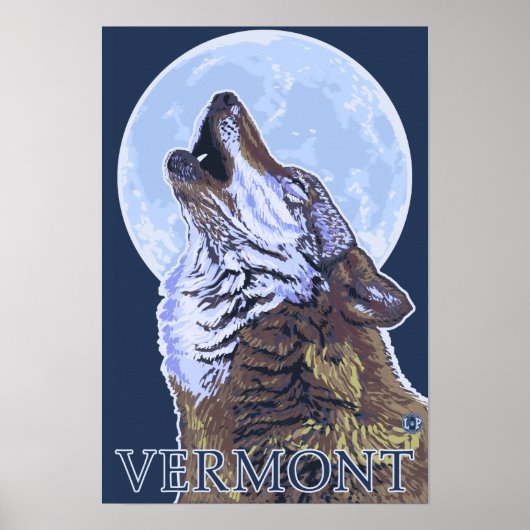 Vermont-Howling Wolf Poster (Voorkant)