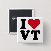 VERMONT - "IK HOOP VAN VT" "IK HOOP VAN VERMONT" VIERKANTE BUTTON 5,1 CM (Voorkant /achterkant)