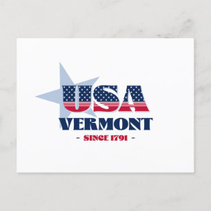 Vermont in rood, wit en blauw Briefkaart