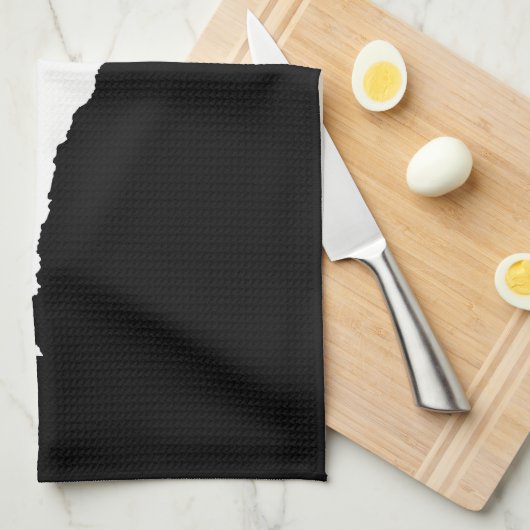 Vermont in wit en zwart theedoek (Quarter Fold)