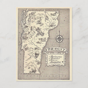 Vermont kaart ansichtkaart
