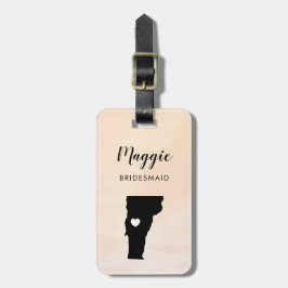 Vermont kaart bagagelabel, huwelijksfeest welkom bagagelabel