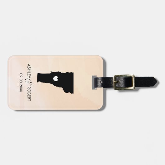 Vermont kaart bruiloft Bagagelabel, aangepaste cad Bagagelabel (Voorkant horizontaal)