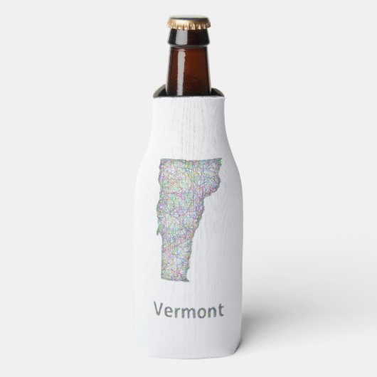 Vermont kaart flesjeskoeler (Fles Voorkant)