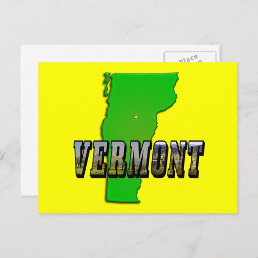 Vermont kaart overzicht en Afbeelding tekst (Voorkant / Achterkant)