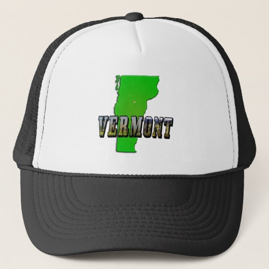 Vermont kaart overzicht en Afbeelding tekst Trucker Pet (Voorkant)