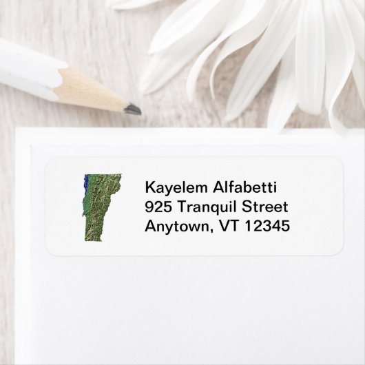 Vermont Kaart Retouradres Label (Insitu)